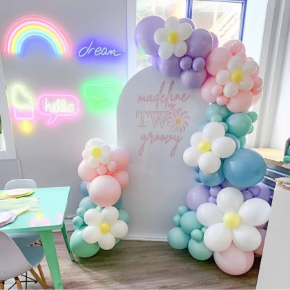 141Pcs Daisy Balloon Macaron Candy Colored Balloon Party Decor